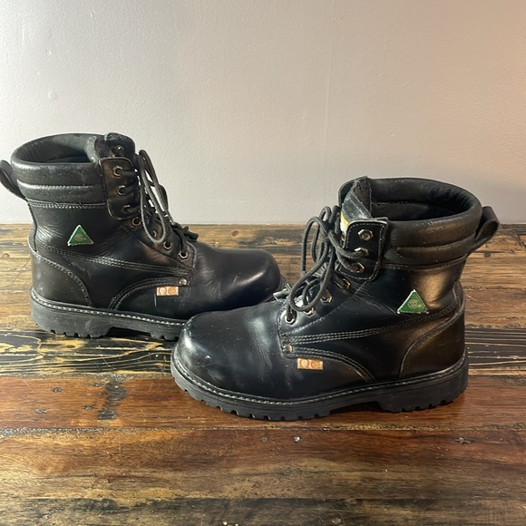 Work Centre steel toe work boots men size 8 black leather - Picture 9 of 17